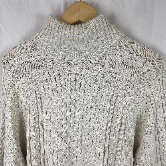 Nike Cable Knit Turtleneck Sweater Ivory Cream White FB7770-072 Men's Size M - Picture 7 of 10
